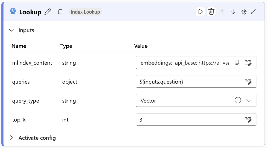 Index lookup tool promptflow